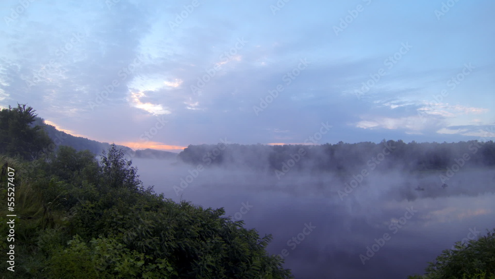 Mist and Fog moving across lake water. Mist and Fog moving across lake water.