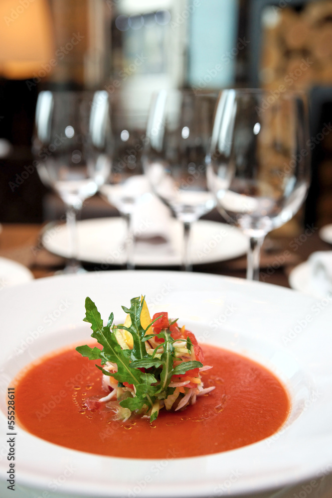 Soup on table Soup on table
