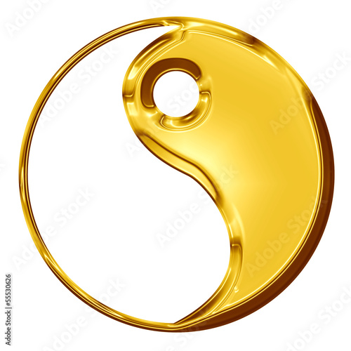 Fototapeta golden yin yang symbol