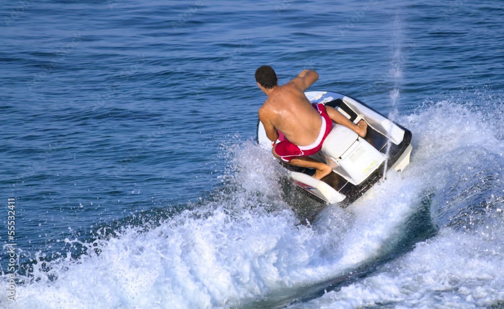 Naklejka premium Jet Ski riding
