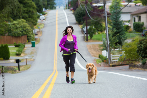running uphill with a dog