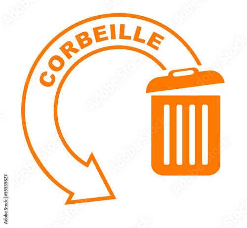 corbeille flèche orange