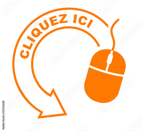 cliquez ici flèche orange