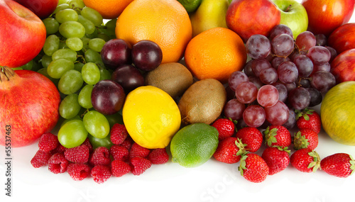 Fototapeta Naklejka Na Ścianę i Meble -  Different fruits on white background