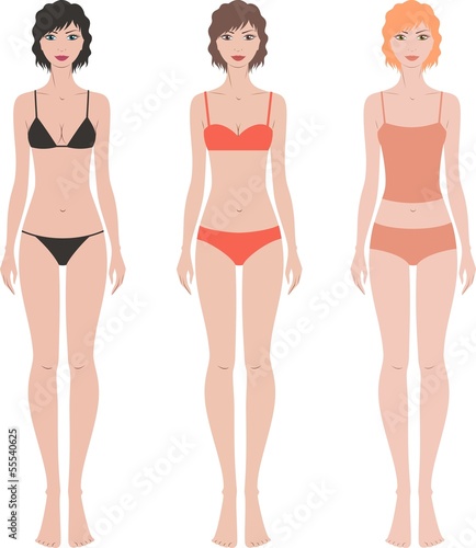Vector illustration of woman's fashion figures