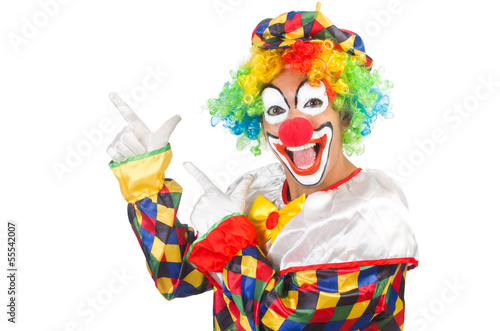 Obraz na płótnie Funny clown isolated on white