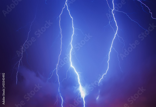 Lightning in a stormy sky