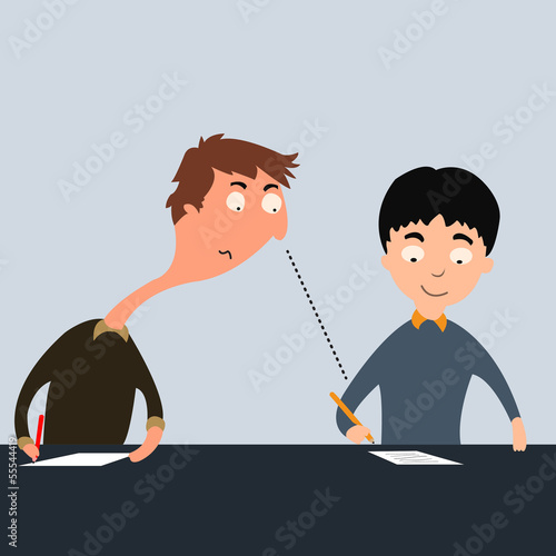 Cheating exams by looking over another shoulder
