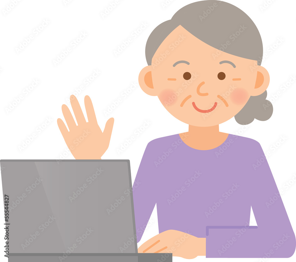 女性 シニア PC 女性 シニア PC