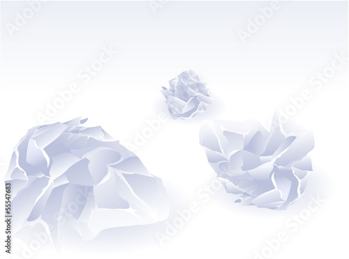 Crumpled papers. Vector.
