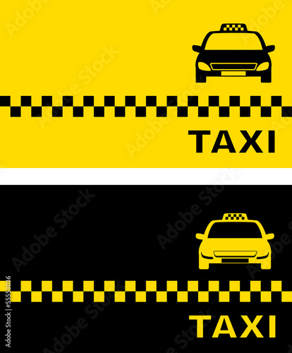 black and yellow taxi card