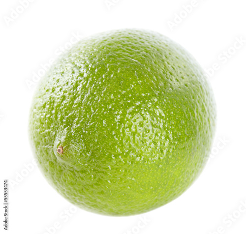Limes on the isolated white background