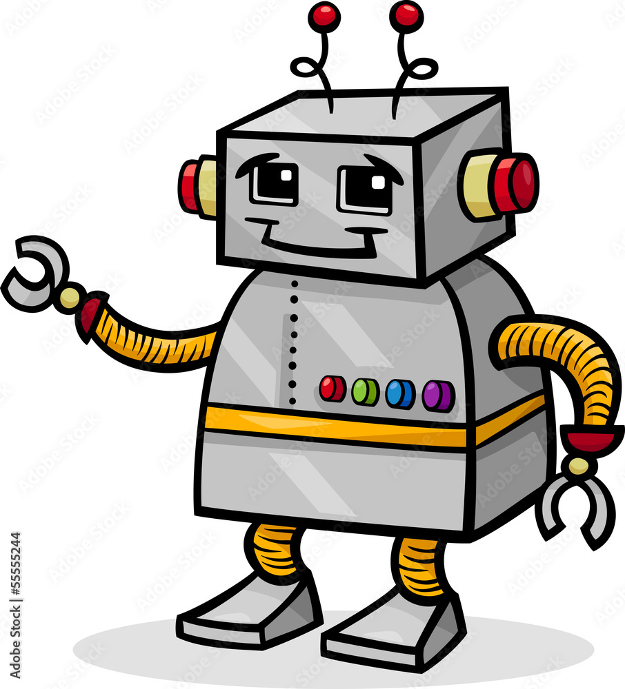 Photography cartoon robot or droid illustration
