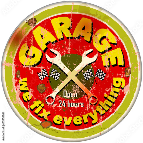 Vintage garage sign