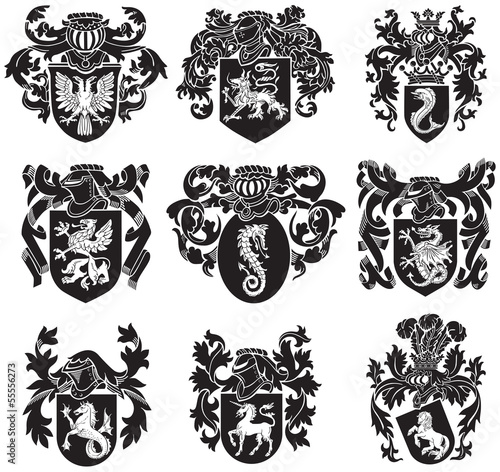 set of heraldic silhouettes No1