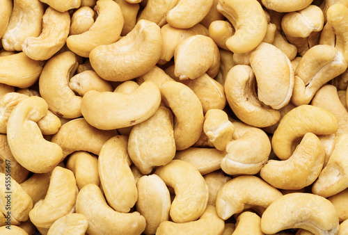 Fresh cashew nuts close up