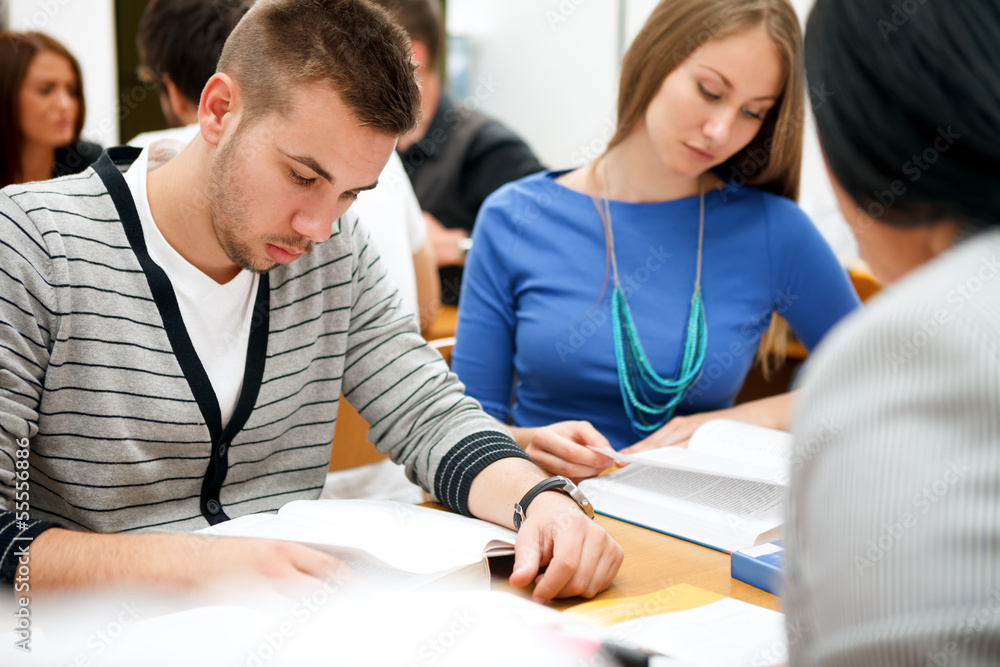 students studying in classroom students studying in classroom