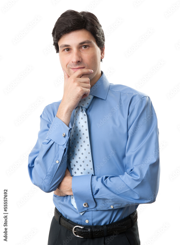 Young handsome man smiling isolated on white background Young handsome man smiling isolated on white background