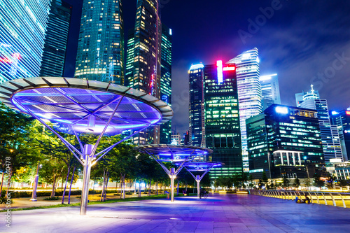 Photography Singapore skyline at night