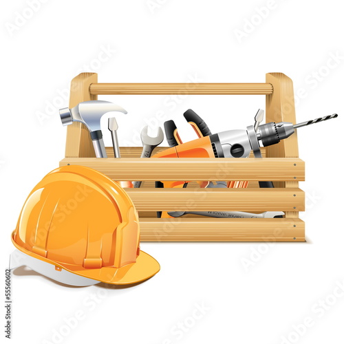 Vector Wooden Toolbox