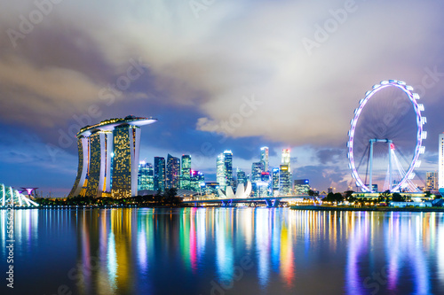 Photography Singapore skyline at night