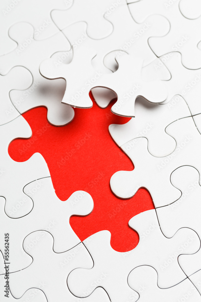 Incomplete puzzle with missing piece Incomplete puzzle with missing piece