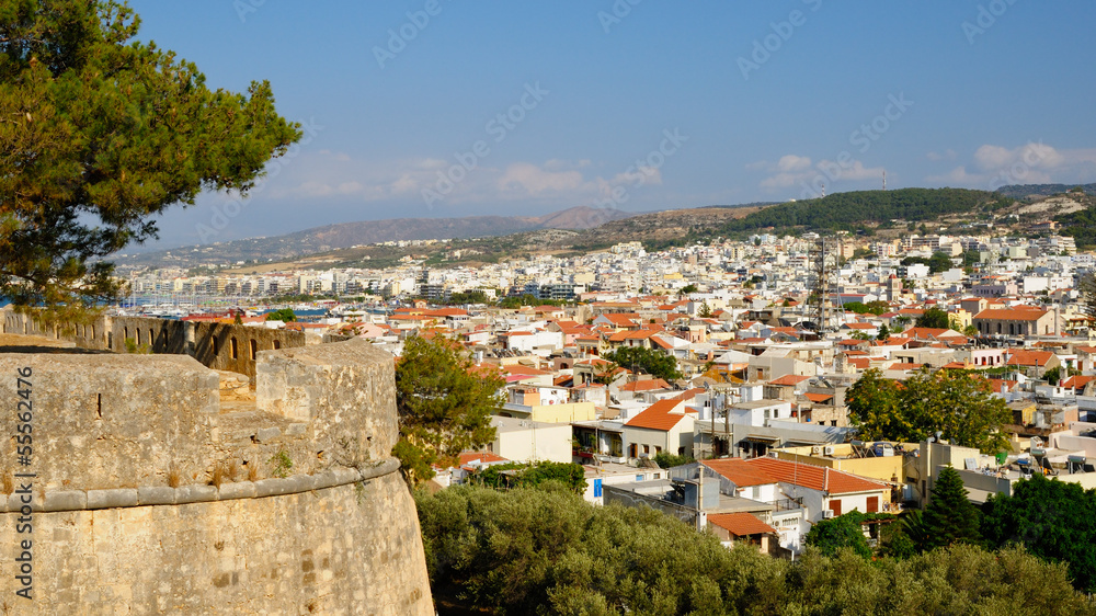 View on city of Rethymno from fortress Fortezza, Crete, Greece