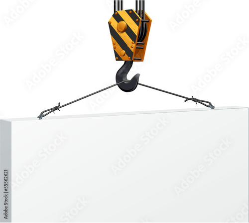 Construction crane hook lifting blank board