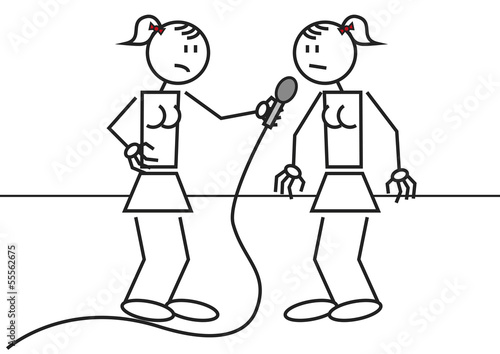 stick figure female interview
