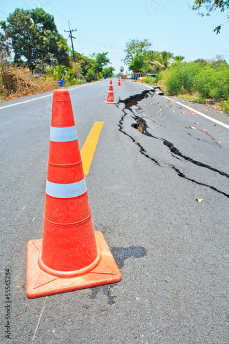 Surface crack of an asphalt road