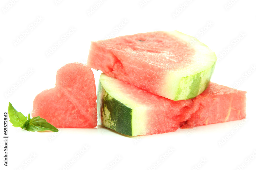 Fresh ripe watermelon isolated on white Fresh ripe watermelon isolated on white