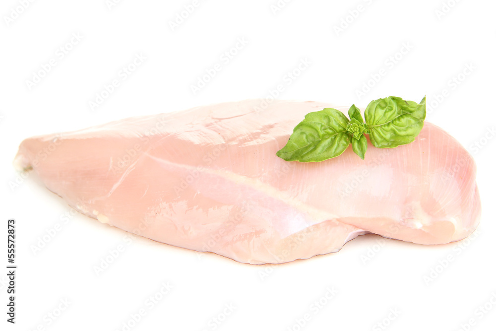 Raw chicken fillets isolated on white Raw chicken fillets isolated on white