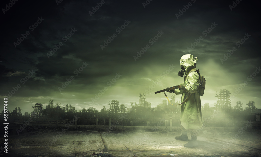 Fototapeta premium Stalker with gun