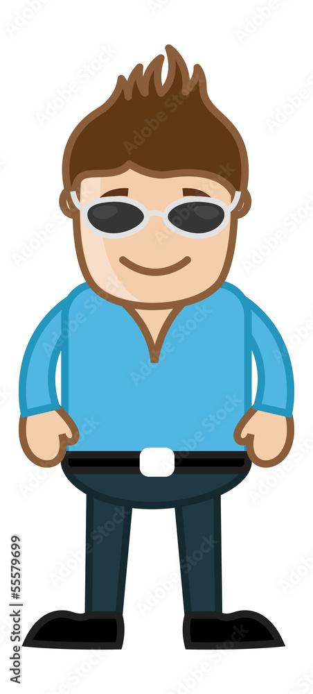 Man with Black Goggles - Office Corporate Cartoon People Man with Black Goggles - Office Corporate Cartoon People