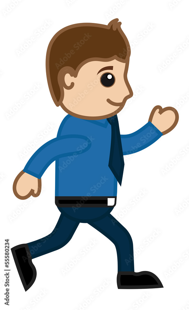 Man Walking Fast - Office Corporate Cartoon People Man Walking Fast - Office Corporate Cartoon People
