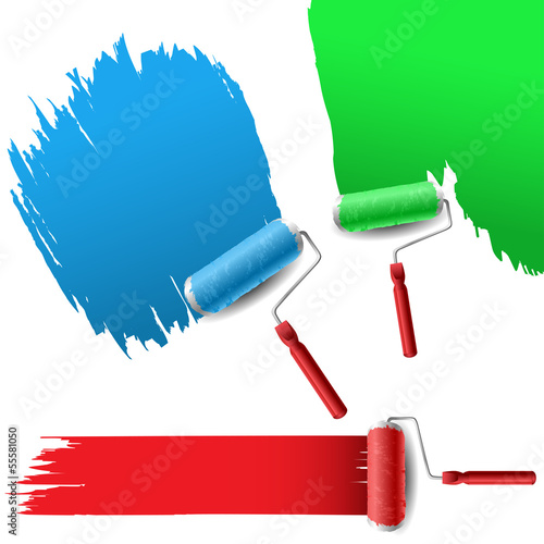 Painting roller set for text background