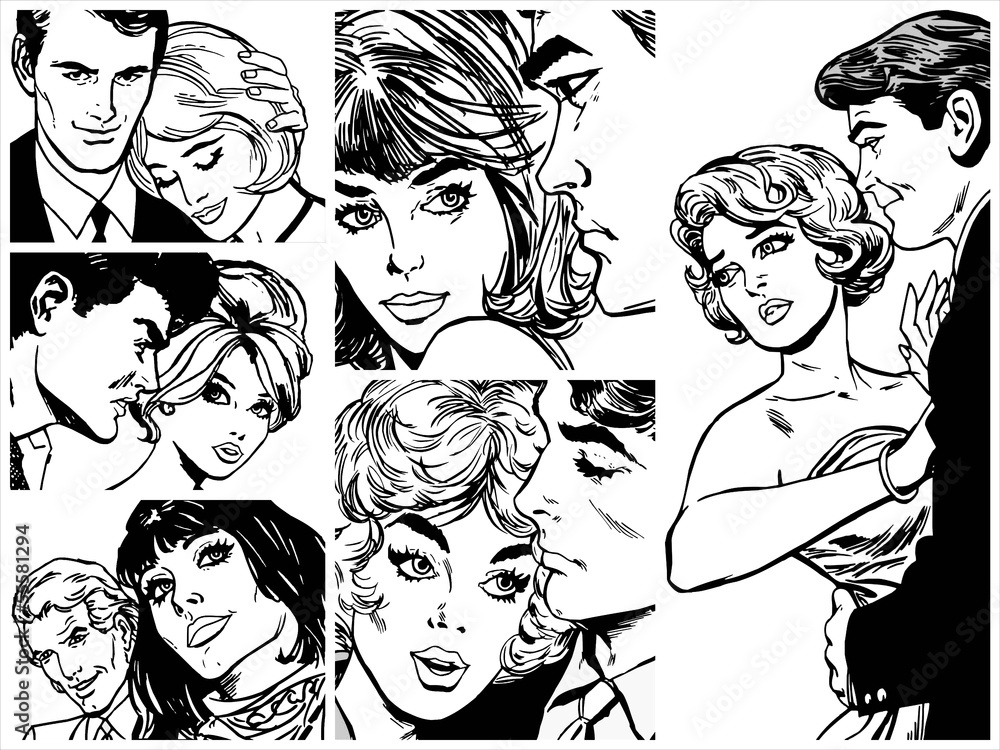 Ilustraciones de una pareja de enmarados Ilustraciones de una pareja de enmarados