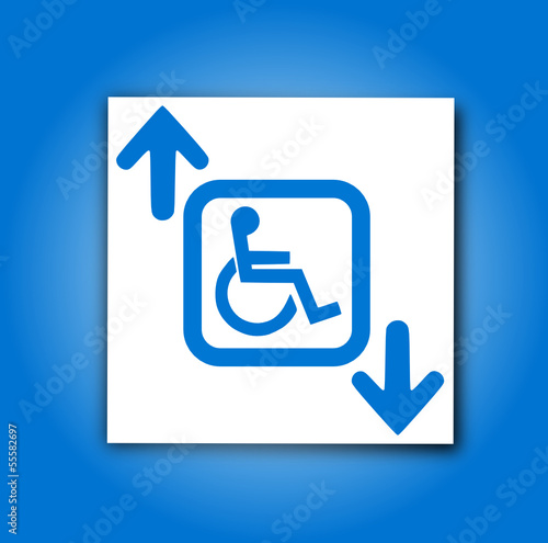 Etiquette : Ascenseur Handicapé