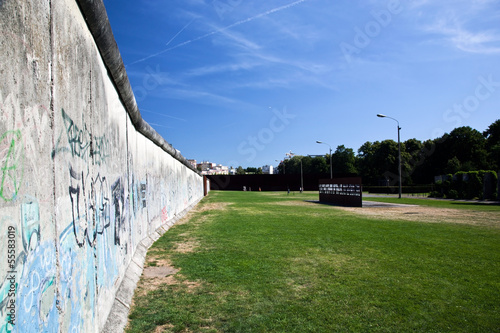 Berlin Wall Memorial with graffiti. Berliner Mauer