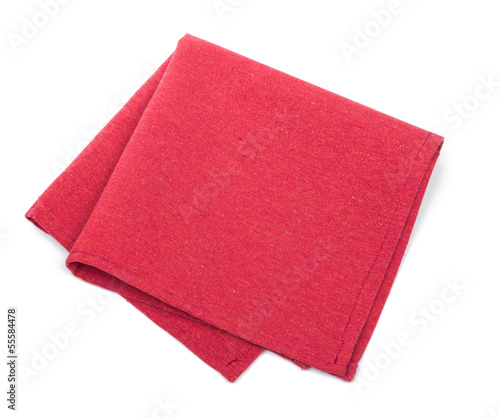 Red textile napkins isolated