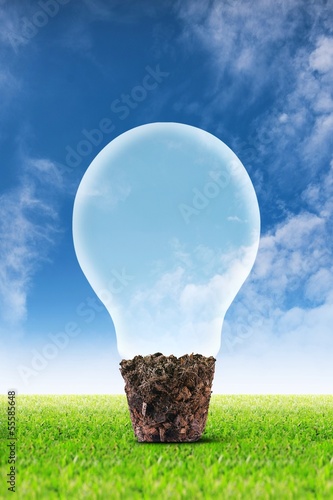 lamp on grass sky background 2