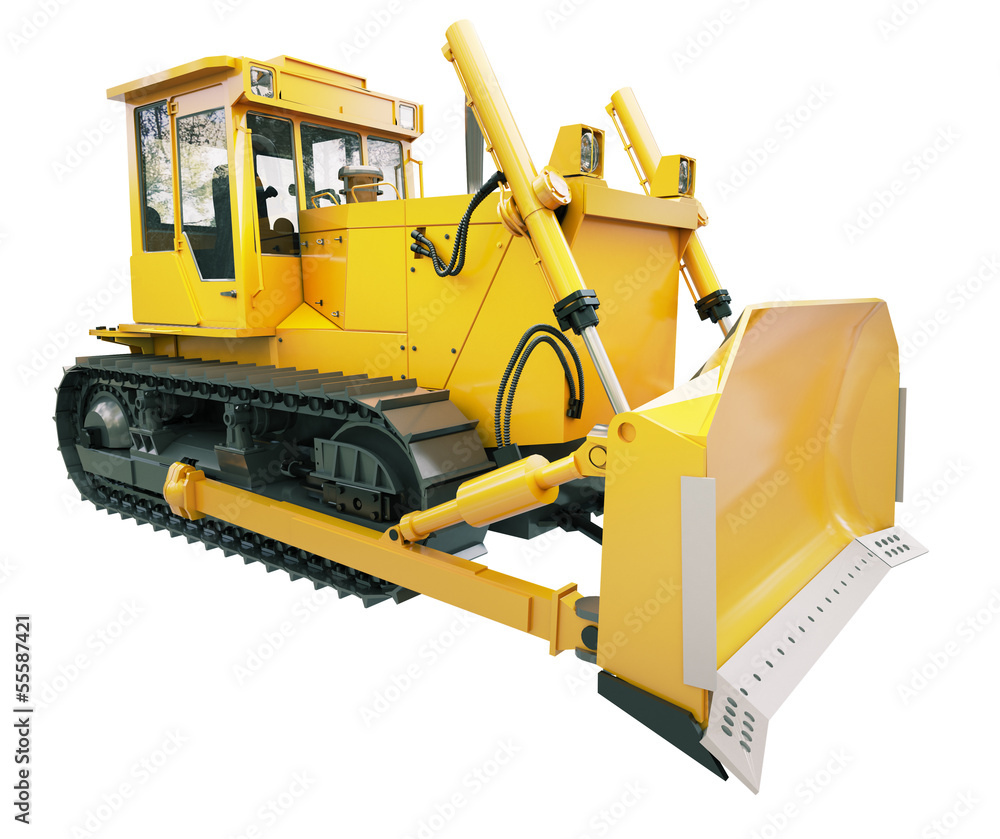 Obraz premium Heavy crawler bulldozer isolated