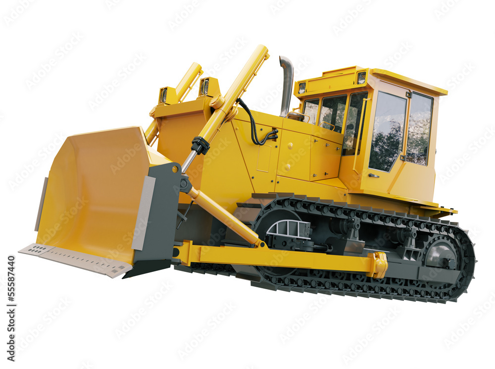 Obraz premium Heavy crawler bulldozer isolated