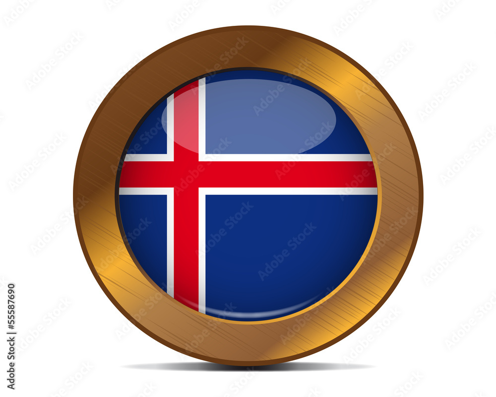 Obraz premium Iceland button