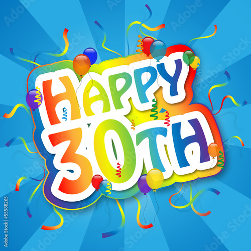  HAPPY 30TH  Card  birthday thirty party celebration congrats 