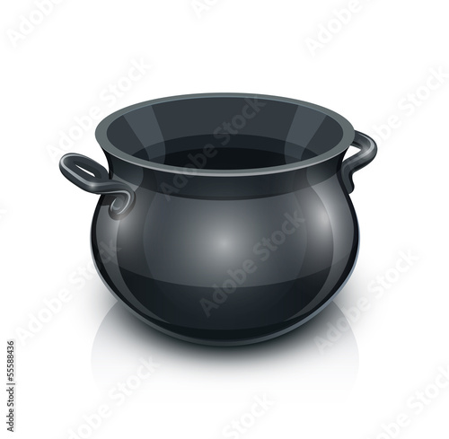 cast iron pot. vector illustration isolated on white