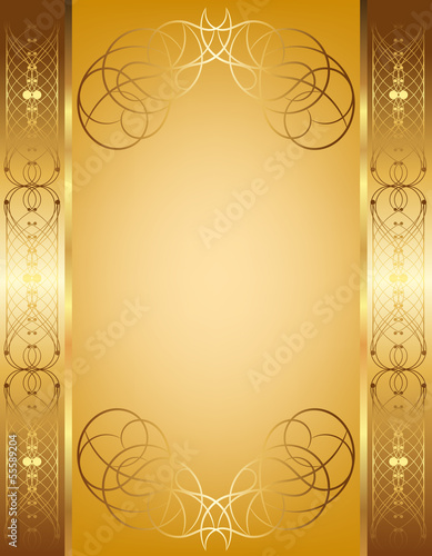 openwork frame on a gold background