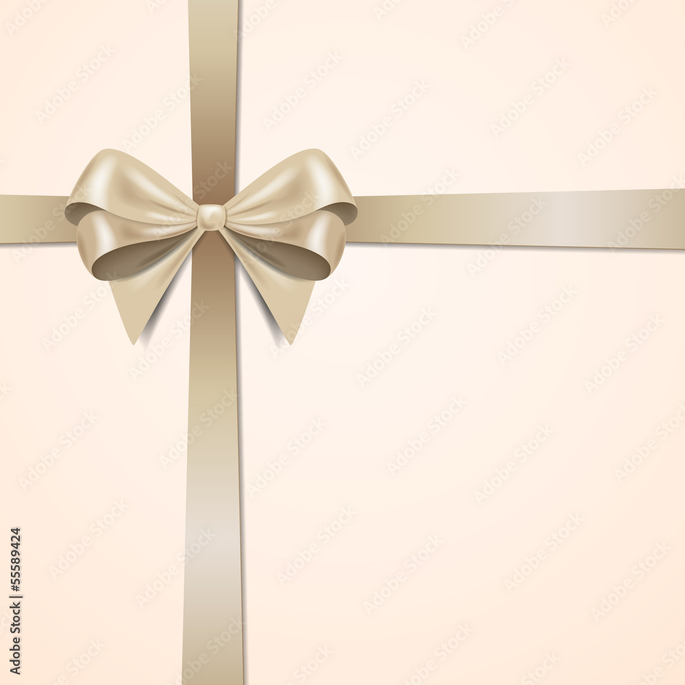 Vector Illustration of a Greeting Card with Bow Vector Illustration of a Greeting Card with Bow