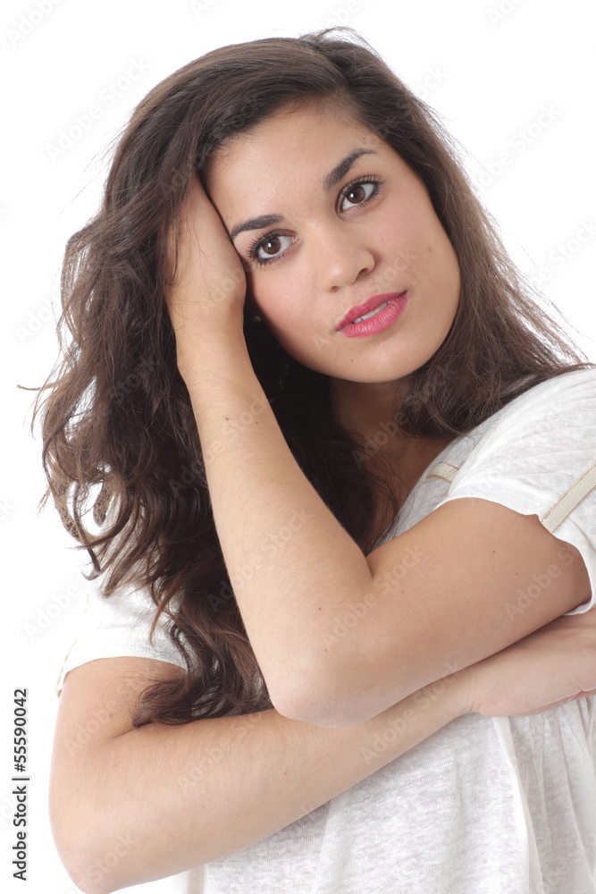 Relaxed Thoughtful Attractive Young Woman Relaxed Thoughtful Attractive Young Woman