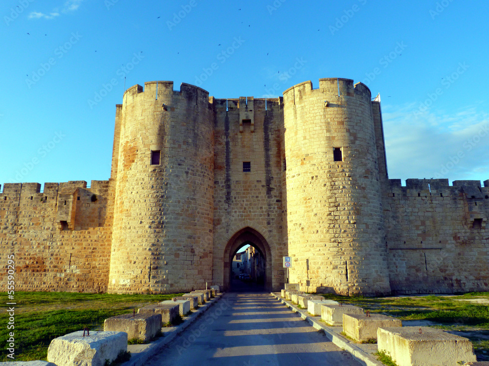 Porte dans remparts à Aigues-Mortes Porte dans remparts à Aigues-Mortes